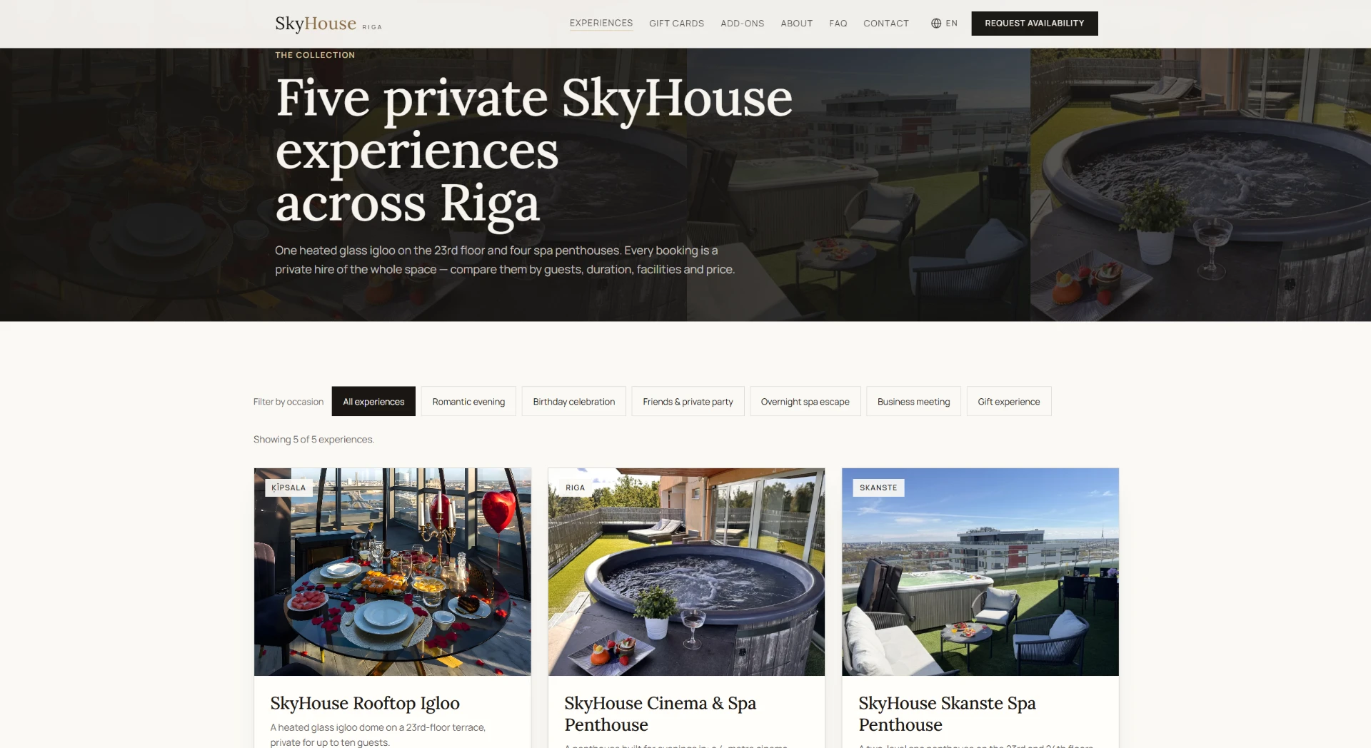 SkyHouse website