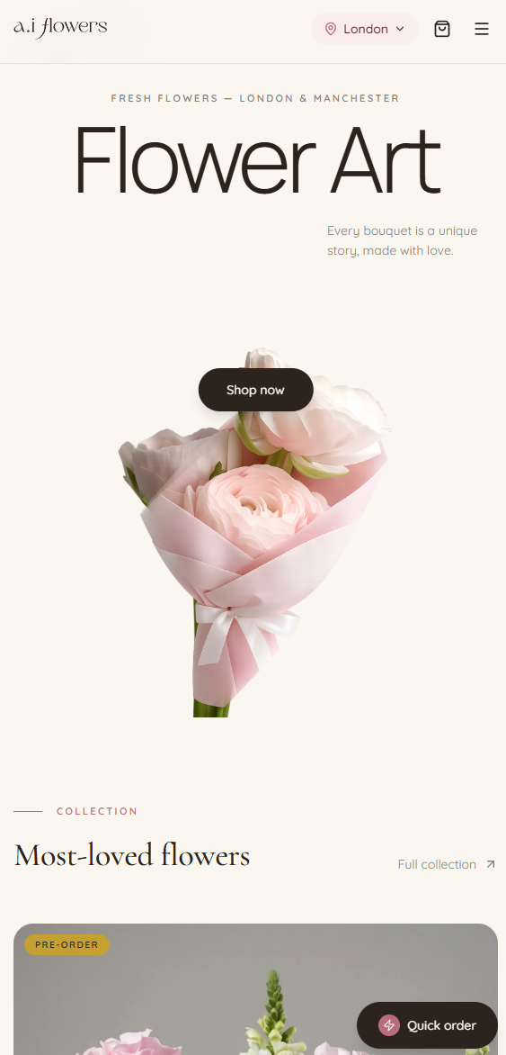 a.i flowers mobile view